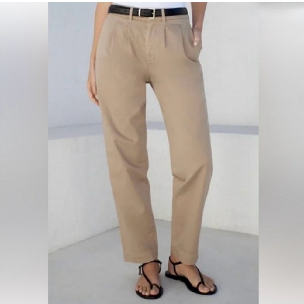Mango Pleated Chino Barrel Pants